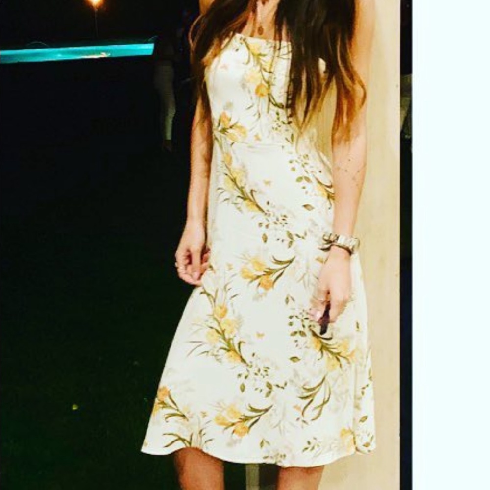 Reformation floral spaghetti strap midi dress
